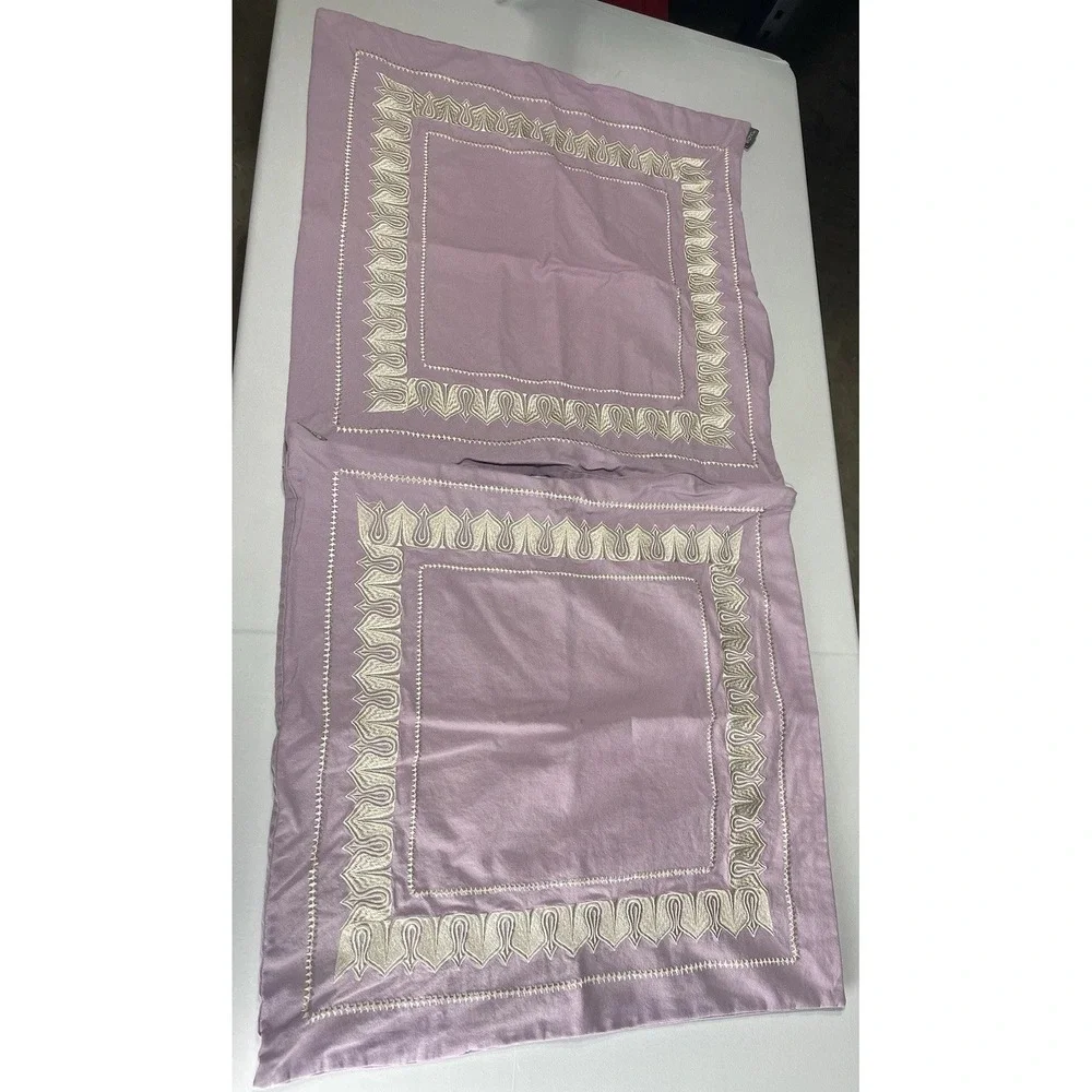 Echo Design 23 x 23 Lavender Embroidered Pillow Shams Set Of 2